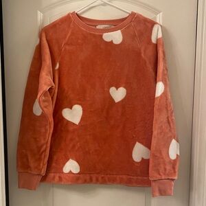 LOFT Coral Sweatshirt with White Hearts